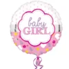 1. balloon baby girl, розово и бяло, парти балон за бебешки рожден ден, украса за момиче, детски парти декорация.