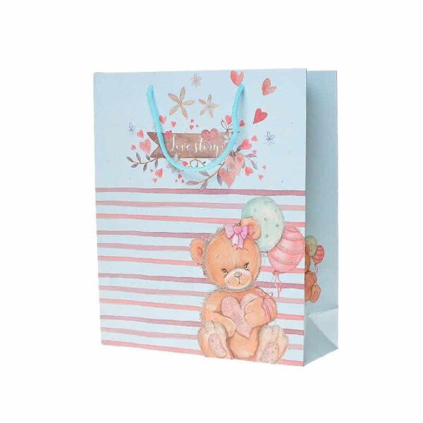 Рожденичен подарък, сладка торбичка за подарък с мечето и балони, перфектна за детски празници и рождени дни, от Party Deluxe.