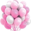 Розови и бели балони за парти, украса за рожден ден, събития и празници, доставени от Party Deluxe.