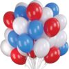 лотос балони в червено, синьо и бяло за парти украса, колекционен балон за празнични събития и знаменски тържества, шарени въздушни балони за рожден ден или национални празници, Party Deluxe България.