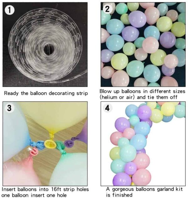 Балонен гирлянд, декорация, балони, празнична украса, парти декорация, цветни балони, балони за парти, украса за рожден ден, въздушни балони, балони в различни цветове.