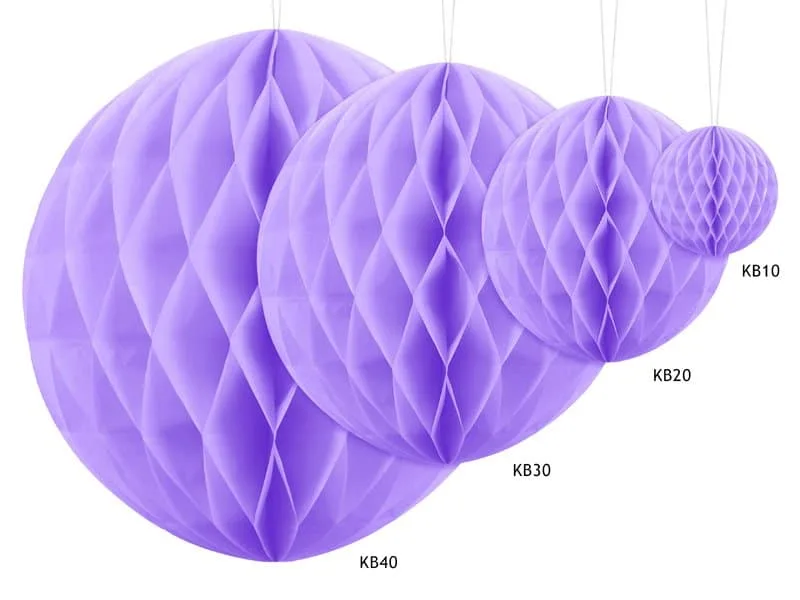 Различни размери на хартиени декорации за събития и парти, подходящи за парти, рожден ден и събития, в нежна лилава цветова гама.