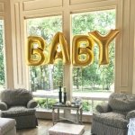 Огромен фолиев надпис BABY в сребърен цвят