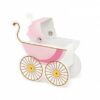 Бебешка количка за парти декорация, подходяща за рождени дни и специални събития, с деликатен розов цвят и елегантен дизайн.