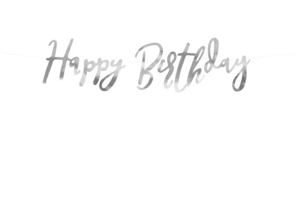 HAPPY BIRTHDAY поздравителен надпис за парти украса, създаден с декоративен шрифт, подходящ за празненства и тържества, представен на сайта Party Deluxe.