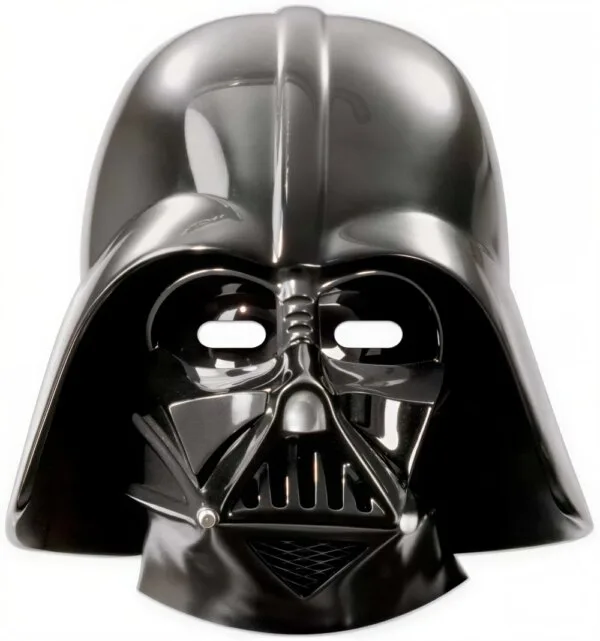 Черна маска на Дарт Вейдър от Star Wars, подходяща за тематични партита и костюми.