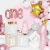 One бебе торта за рожден ден, балони и украса за първи рожден празник,Party Deluxe Bulgaria.