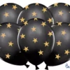 Черни балони с златни звезди за празненство и декорация, Party Deluxe, Party Decorations, Balloon Accessories, тематични украси.
