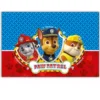 Палаване герои от Paw Patrol като Чейс, Маршал и Ръби в цветна тема за рожден ден или празнично събитие.