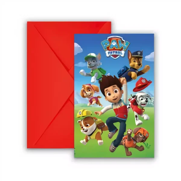 Детска картичка с героите от Paw Patrol за рожден ден, подходяща за детски партита и забави.