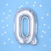 Метален балон за цифра 0 за празненства и рождени дни, подходящ за тематични партита и декорации. Идеален за украса на 0 години, събития и специални поводи.