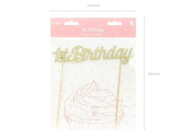 1. Пясъчни катафории за рожден ден, "1st Birthday" златни винтидж топери за торта, подходящи за детски празници и тематични партита.