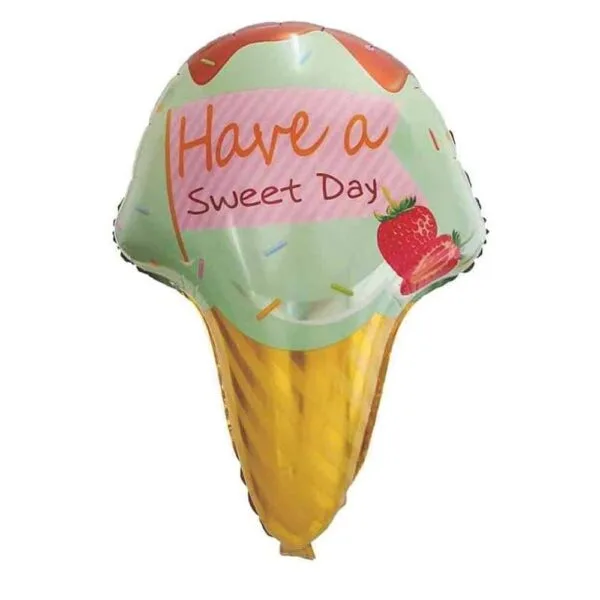 Олекотена балон с надпис "Have a sweet day" и изображение малини, част от празничен асортимент за рожден ден или събитие.