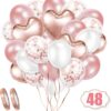 Разградени балони в розово, бяло и розово с брокат, подходящи за празненства и събития, 48 броя, за празнична украса и декорации.