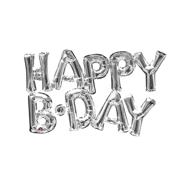 HAPPY B-DAY балонна украса за парти и рожден ден, бляскави метални балони за празници и събития, украса за рожден ден, специални парти аксесоари, Party Deluxe България.