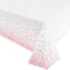 Романтичен дизайн на покривка за парти с розови точки, перфектен за рождени дни, празници и събирания. Висококачествена и стилна декорация за всяко тържество.