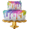 балони за торт с многослойен цвят и шарени капки, подходящи за празненство, декорация за рожден ден, партита и специални събития.