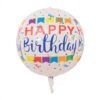 Цветена балон за рожден ден с надпис "Happy Birthday", празнична украса за тържества и партита, за весели моменти и празнична атмосфера на всяко събитие.