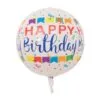 Цветена балон за рожден ден с надпис "Happy Birthday", празнична украса за тържества и партита, за весели моменти и празнична атмосфера на всяко събитие.