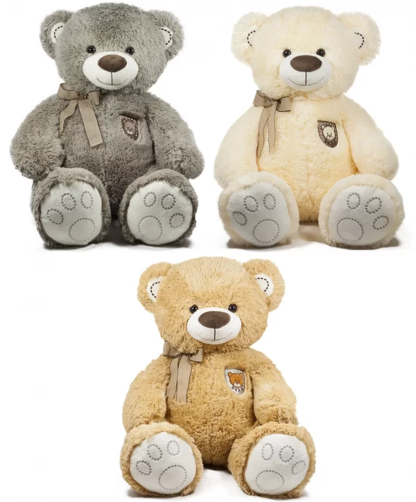 Мека плюшена мечка за подарък, уютна и сладка, перфектна за детски партита и декорация.