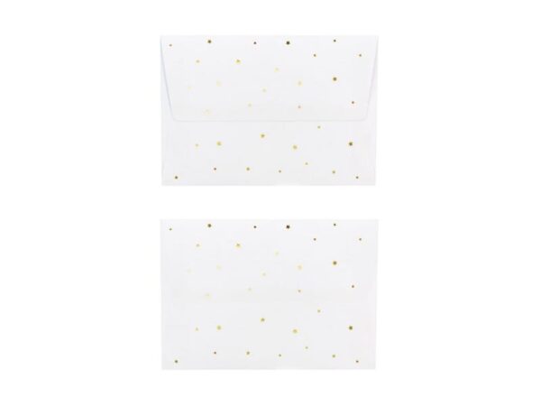 Разкошен черен елхов комплект с бели хартиени пликчета със златни звезди, перфектен за украса и подаръци за празници и събития.