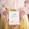 Make a Wish поздравителна картичка с златен принт, подходяща за специални събития и пожелания за сбъдване на мечти.