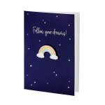 Луксозна картичка в син цвят FOLLOW YOUR DREAMS