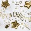 Merry Christmas гирлянда и празнични декорации за коледно парти, златни балони и звезди, подходящи за елха и банкетни тържества.