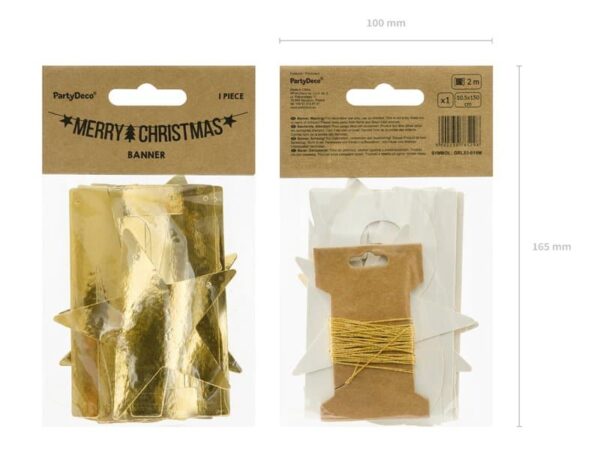 Златни коледни стрелички за празнична украса, комплект 1 брой, перфектни за подаръци и декорации на Коледа и Новогодишни партита.