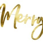 Красив хартиен златен банер Merry Christmas