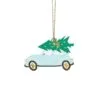 Леко окачена кола с коледна елха, празнична украса за Коледа, тематични коледни украси, празничен декор за дома, коледни орнаменти за украса, Party Deluxe, коледна украса, празничен настроения.