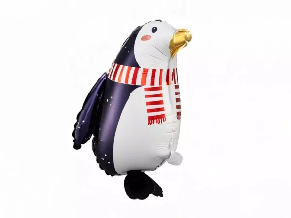 Плюшен хуманчик пингвин с шал и шапка за парти, подходящ за декорация и забавни събития, дюшеки за празници.