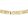 Златна коледна гирлянда с надпис "МЕРРИ CHRISTMAS", подходяща за празнична украса.