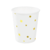 Рецептична хартиена чашка със златни звезди за празнични събития и парти.