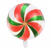 Плик за балони с червено, зелено и бяло каре за празнични събития, коледни партита и украса.