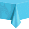 Поставяне на сатенена покривка за празнична маса, син цвят, за партита и събития, стилен декор за конфекция, перфектна атмосфера.
