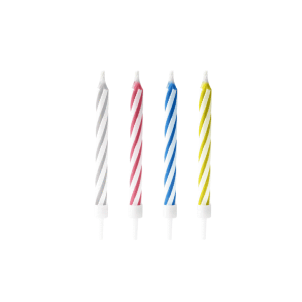 думички за рожден ден, свещи за торта, цветни свещи, парти аксесоари, празнични декорации.