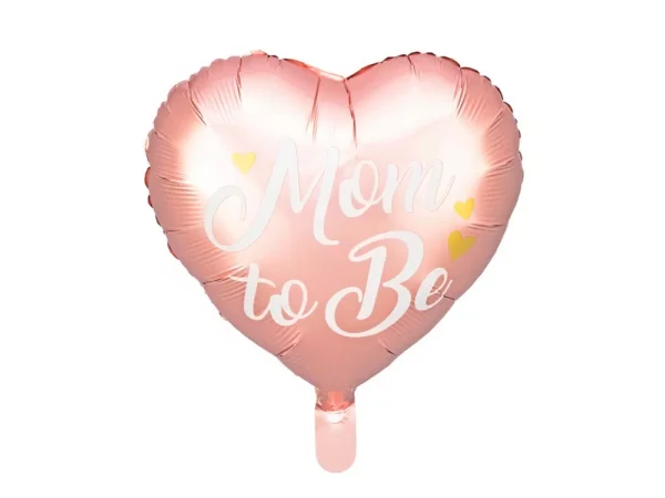 Цял балон сърце с надпис "Mom to Be" за бременни и майки, перфектен за бебешко парти или поздрав за бъдеща майка, от Party Deluxe.