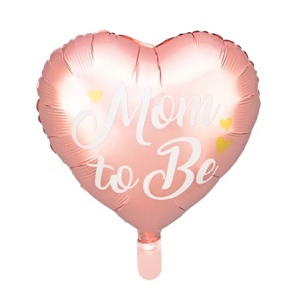 Цял балон сърце с надпис "Mom to Be" за бременни и майки, перфектен за бебешко парти или поздрав за бъдеща майка, от Party Deluxe.