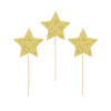 Златисти звездички за торта, декорация за парти и събития, празнични аксесоари за весели поводи, Party Deluxe.