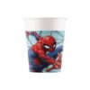 Шарена хартиена чаша с изображение на Спайдърмен, подходяща за детски партита и тематични събития, перфектна за сервиране на напитки на весели празненства.