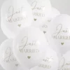 Boujies za svatba, belii s tekst "Just Married" na svatba, dekoracija za venčanje, parties, svadba, dekorativni baloni, svadbeni elementi, usluga najma balona, party dekoracije, Party Deluxe.