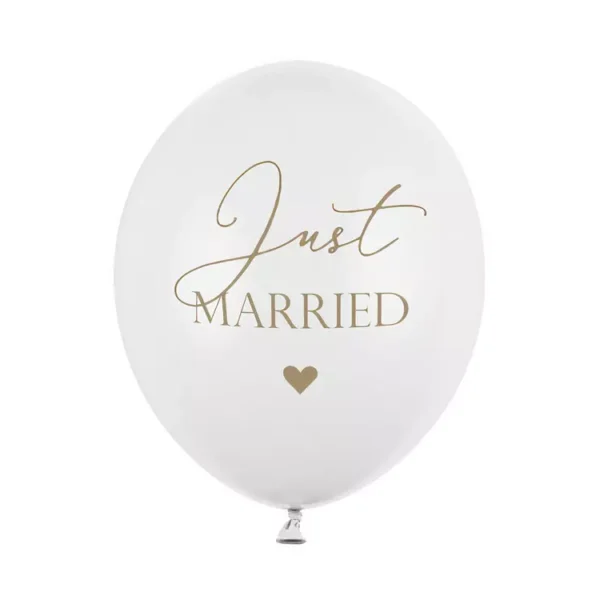 РPsychological Balloon with Just Married text for wedding celebrations.