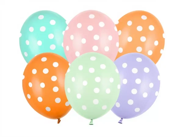 цветни балони с бели точки, подходящи за празненства и събития, Party Deluxe.