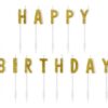 Златни свещи на буквите "HAPPY BIRTHDAY" за рожденден празник, декорация за тържества и партита.