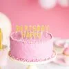 Луксозна празнична торта за рожден ден с надпис "BIRTHDAY HAPPY", подходяща за детски и възрастни събития, поръчка онлайн от Party Deluxe.