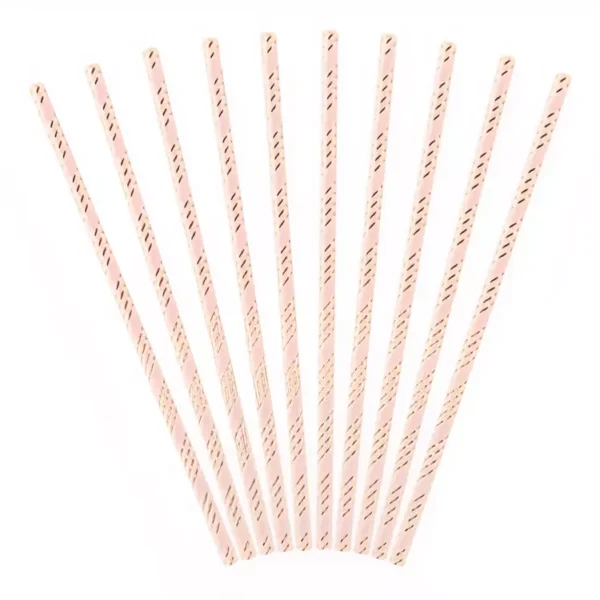 Районни сламки за парти, розови с черни и бели райета за ежедневни и празнични събития.