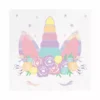 Подробен образ на цветна unicorn торта с цветя и звездички, перфектна за детски празници и тематични събития, предлагани от Party Deluxe.