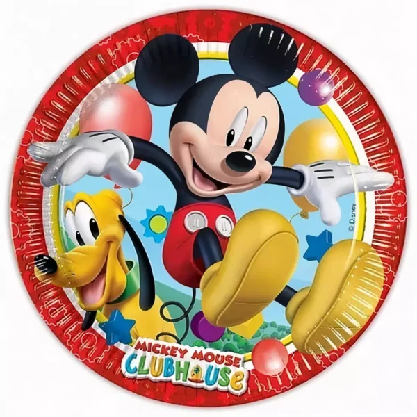 Подложка за парти Mickey Mouse и Pluto, забавен детски мотив, парти декорация за рожден ден, анимационни герои, Mickey Clubhouse, детска парти украса, тематична детска стая, анимационни герои за празници.