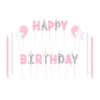 Хартиени свещи и балони за рожден ден с надпис "Happy Birthday", подходящи за празнуващи рожден ден, декорация за партита и специални събития.
